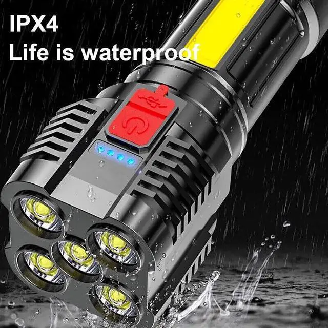 Alt view image 3 of 7 - Super Bright LED Torch Flashlight+USB Rechargeable Tactical Camping Outdoor Lamp