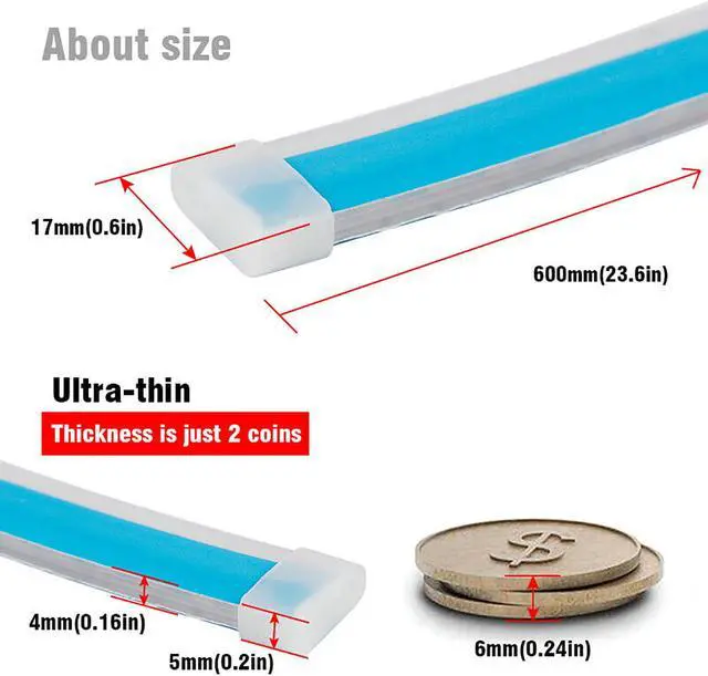 Alt view image 3 of 7 - 2pcs 60CM Slim Amber Sequential LED DRL Light Turn Signal Strip For Headlight