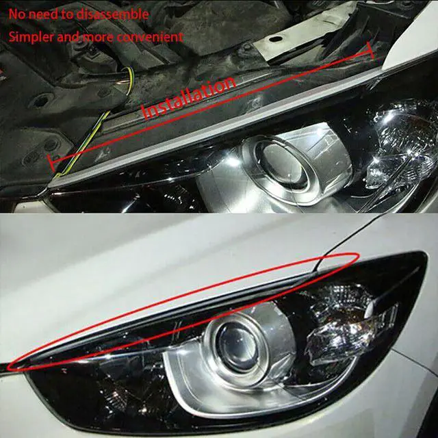 Alt view image 7 of 7 - 2pcs 60CM Slim Amber Sequential LED DRL Light Turn Signal Strip For Headlight