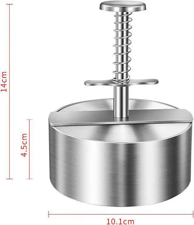 Alt view image 7 of 7 - Hamburger Patty Maker Press Stainless Non-Stick Round Manual Rice Ball Mold BBQ