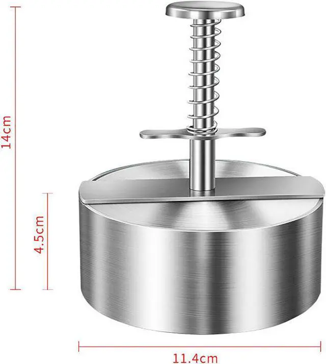 Alt view image 7 of 7 - Patty Maker Press Stainless Non-Stick Round Manual Rice Ball Mold BBQ Hamburger