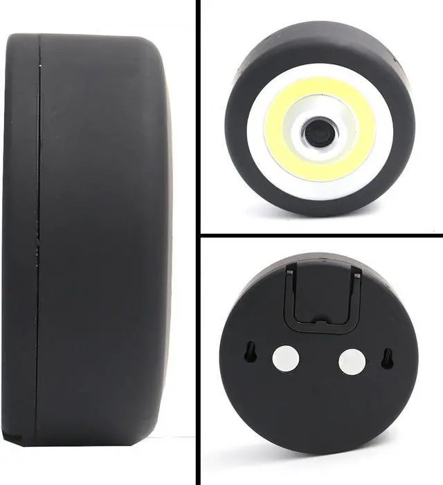 Alt view image 7 of 7 - Light W/ Magnetic Base+Adjust Hook COB LED Round Flashlight Torch Car Inspection