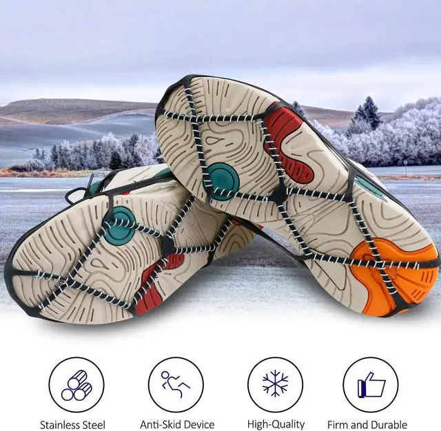 Alt view image 3 of 7 - Ice Snow Grippers Anti Slip For Winter Shoes Boots Spikes Grips Crampon Chains