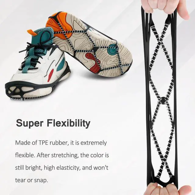 Alt view image 6 of 7 - Ice Snow Grippers Anti Slip For Winter Shoes Boots Spikes Grips Crampon Chains