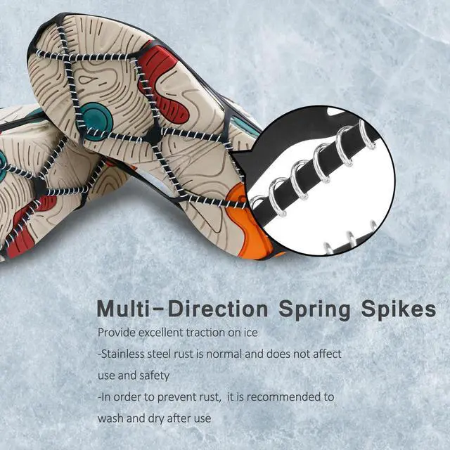 Alt view image 5 of 7 - Ice Snow Grippers Anti Slip For Winter Shoes Boots Spikes Grips Crampon Chains