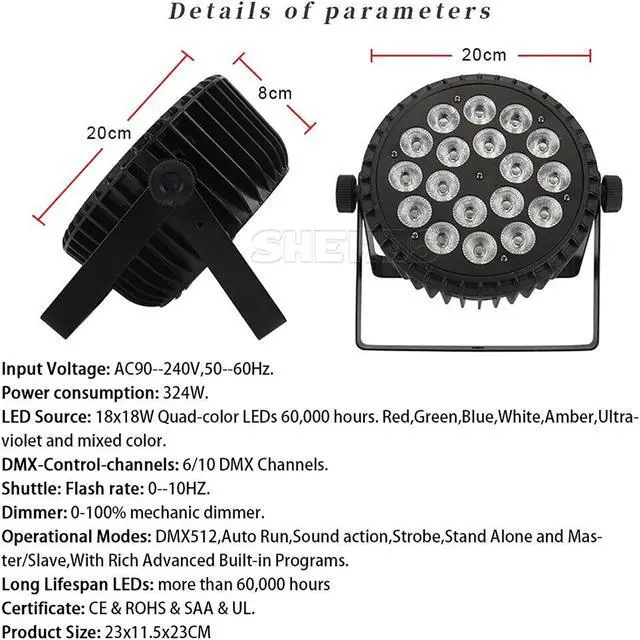 Alt view image 5 of 7 - 18x18w RGB Lighting LED Stage Light DMX Party DJ Disco Show