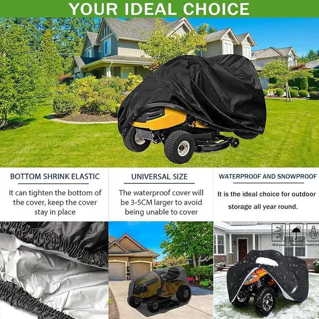 Alt view image 5 of 5 - Black ATV Cover, Heavy Duty All Weather Outdoor Beach Vehicle Protector