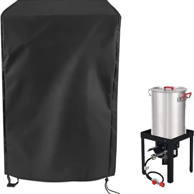 Main image of PU-Coated Protective Cover, Black Outdoor Dustproof Cover with Buckle Closures & Carry Handles, Durable Protector for Daily Use & Convenient Storage