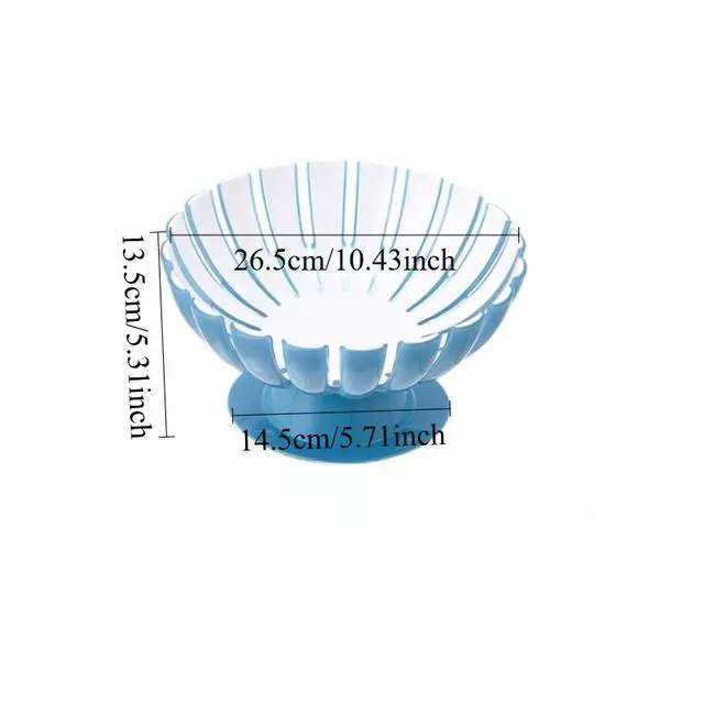 Alt view image 3 of 5 - Shell Shaped Footed Dessert Bowl, Transparent Blue Pedestal Serving Bowl, Plastic Decorative Fruit Bowl for Ice Cream, Salad, Snack, Home Party Table Decor
