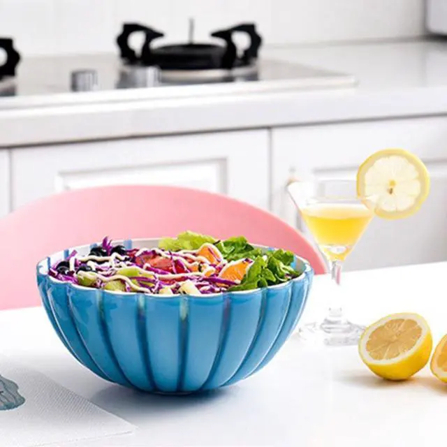 Alt view image 4 of 5 - Shell Shaped Footed Dessert Bowl, Transparent Blue Pedestal Serving Bowl, Plastic Decorative Fruit Bowl for Ice Cream, Salad, Snack, Home Party Table Decor