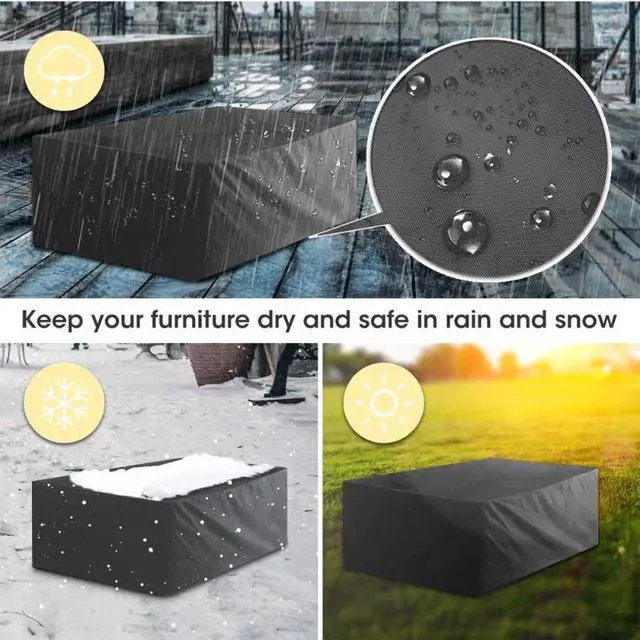 Alt view image 2 of 5 - Dark Grey LShape Patio Sectional Sofa Cover, Waterproof AllWeather Outdoor Corner Furniture Protector
