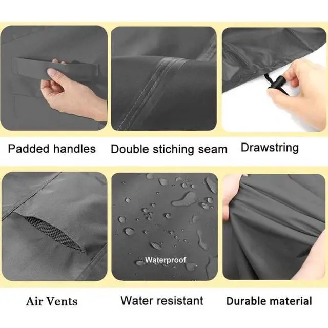 Alt view image 5 of 5 - Dark Grey LShape Patio Sectional Sofa Cover, Waterproof AllWeather Outdoor Corner Furniture Protector