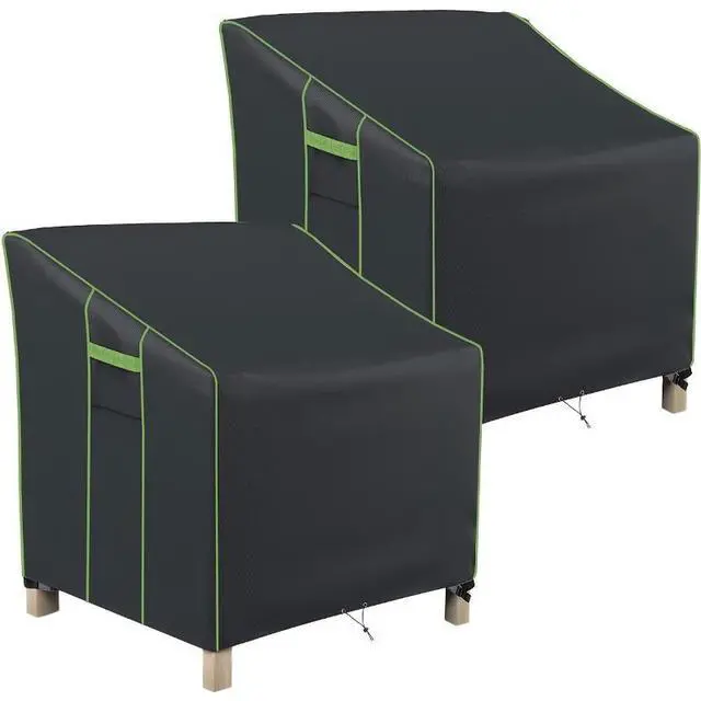 Main image of Black 2-Piece Chair Cover Set, All Weather Waterproof Outdoor Patio Chair Protector