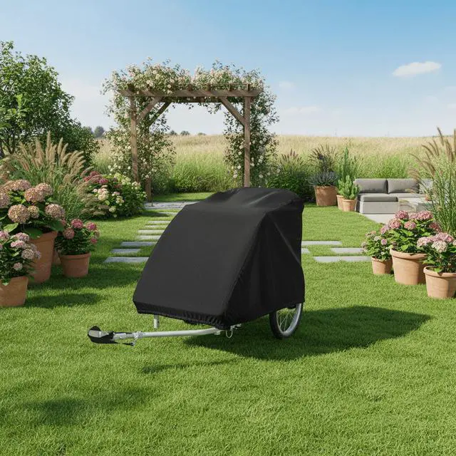 Alt view image 4 of 5 - Black Bike Trailer Cover, All Weather Waterproof Outdoor Bicycle Trailer Protector