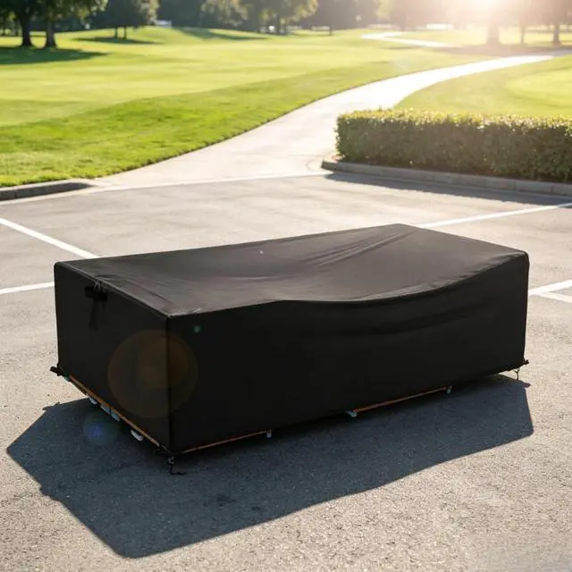 Main image of Black Rectangular Table Cover, All Weather Waterproof Outdoor Patio Rectangular Table Protector
