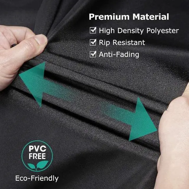 Alt view image 3 of 5 - Black Rectangular Table Cover, All Weather Waterproof Outdoor Patio Rectangular Table Protector