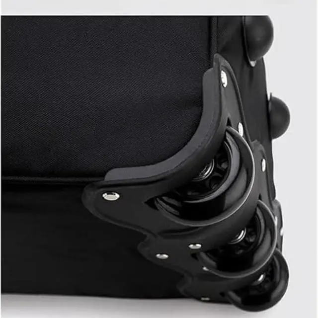 Alt view image 4 of 5 - Rolling Duffel Bag with Wheels, Expandable CarryOn Luggage Trolley Bag with Telescoping Handle & Front Pocket, Lightweight Travel Rolling Suitcase for Business Trip Weekend Getaway, Black