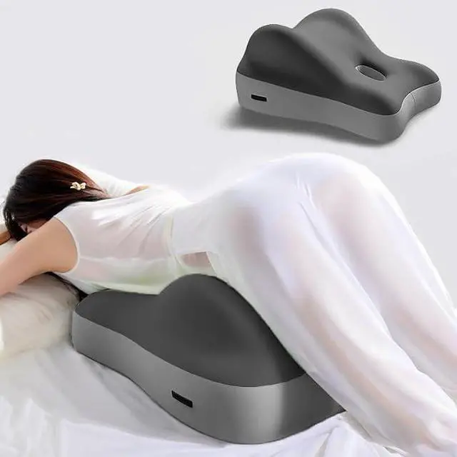 Alt view image 2 of 4 - Plush Inflatable Body Pillow with Ultra-Soft Fluffy Surface, Comfort Support Cushion for Bed & Sofa, Beige Inflatable Pillow, Easy to Clean & Store