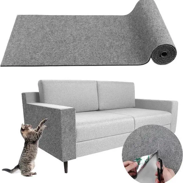 Alt view image 2 of 5 - SelfAdhesive Cat Scratch Mat, Trimmable Sofa AntiScratch Protector Mat, Durable SisalLike Furniture Guard Cover for Couch, Chair, Wall, Prevent Cats from Scratching Furniture
