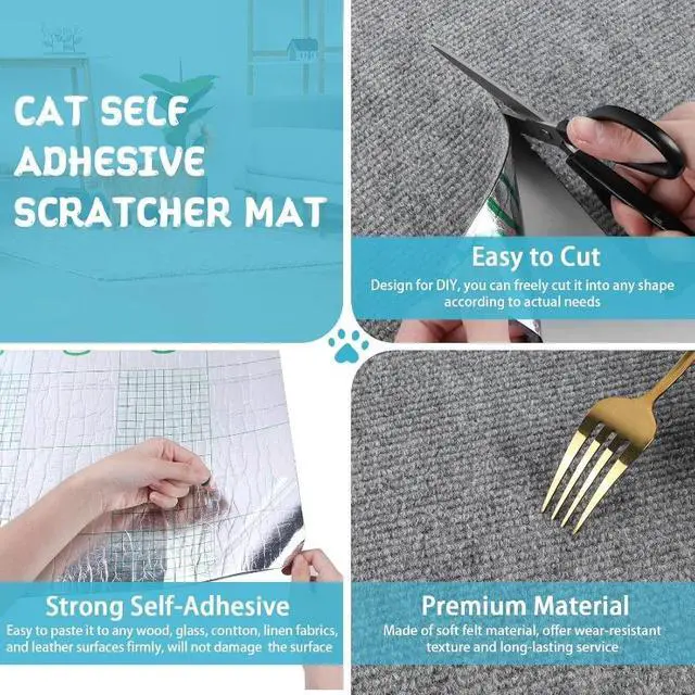 Alt view image 5 of 5 - SelfAdhesive Cat Scratch Mat, Trimmable Sofa AntiScratch Protector Mat, Durable SisalLike Furniture Guard Cover for Couch, Chair, Wall, Prevent Cats from Scratching Furniture