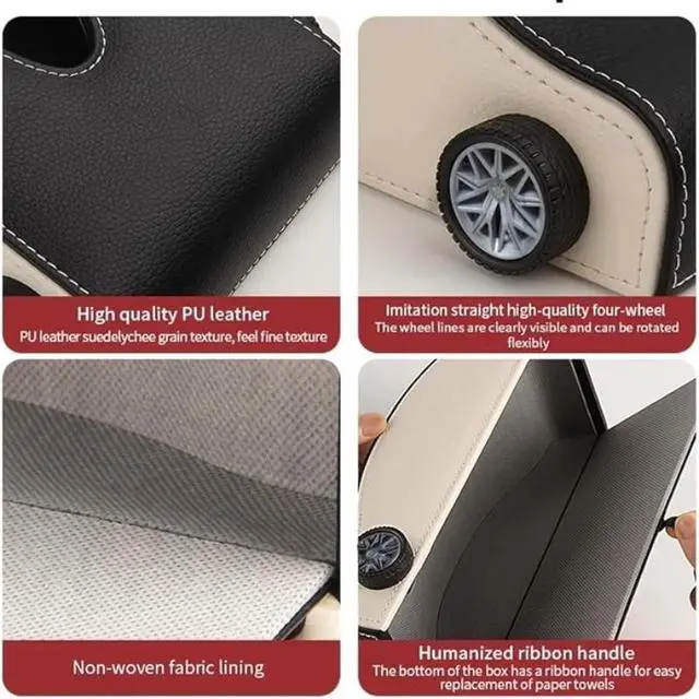 Alt view image 5 of 6 - PU Leather Car Tissue Holder, Cool Sports Car Shape Tissue Box for Car Armrest & Dashboard, Stylish Automobile Interior Accessory for Vehicle Decoration