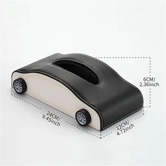 Alt view image 6 of 6 - PU Leather Car Tissue Holder, Cool Sports Car Shape Tissue Box for Car Armrest & Dashboard, Stylish Automobile Interior Accessory for Vehicle Decoration