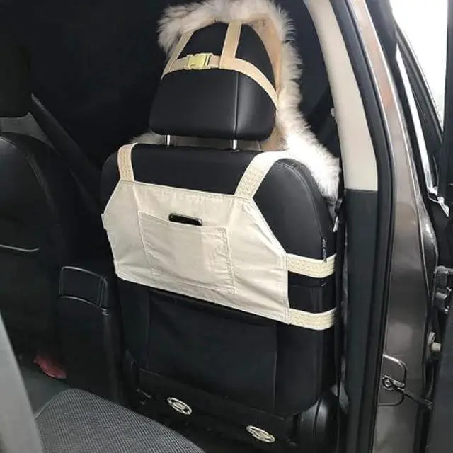 Alt view image 2 of 5 - Winter Plush Car Seat Cover, Thick Faux Fur Warm Car Seat Cushion with Headrest Cover, Fluffy Soft Auto Seat Protector for Cold Weather, Universal Fit for Cars, SUVs, Trucks, White