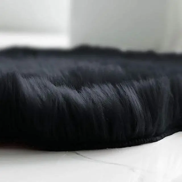 Alt view image 4 of 6 - Winter Plush Car Seat Cover, Thick Faux Fur Warm Car Seat Cushion with Headrest Cover, Fluffy Soft Auto Seat Protector for Cold Weather, Universal Fit for Cars, SUVs, Trucks, Black