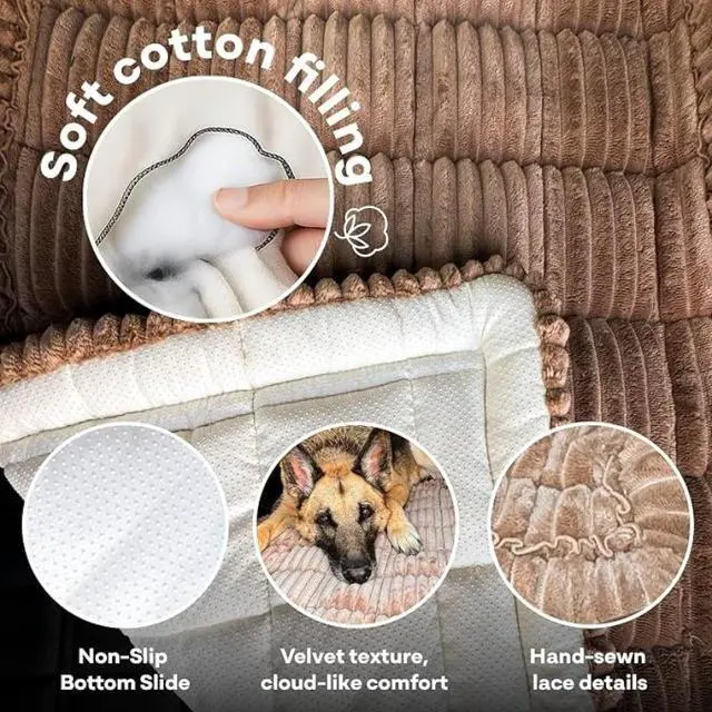 Alt view image 3 of 5 - Dog Car Back Seat Bed, Thick Quilted Plush Pet Car Seat Cushion, NonSlip Washable Dog Travel Mat for Car Rear Seat, Universal Pet Sleeping Pad for Vehicle Travel