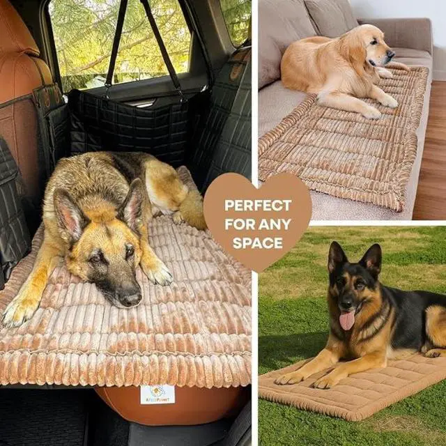 Alt view image 5 of 5 - Dog Car Back Seat Bed, Thick Quilted Plush Pet Car Seat Cushion, NonSlip Washable Dog Travel Mat for Car Rear Seat, Universal Pet Sleeping Pad for Vehicle Travel