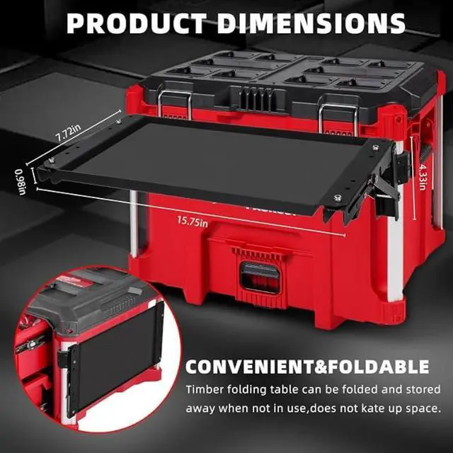 Alt view image 2 of 7 - Foldable Magnetic Side Mount Workbench Tray, No-Drill Installation Anti-Rust Heavy-Duty Tool Storage Holder for Garage Workshop Tools Organization