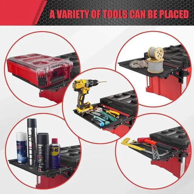 Alt view image 4 of 7 - Foldable Magnetic Side Mount Workbench Tray, No-Drill Installation Anti-Rust Heavy-Duty Tool Storage Holder for Garage Workshop Tools Organization