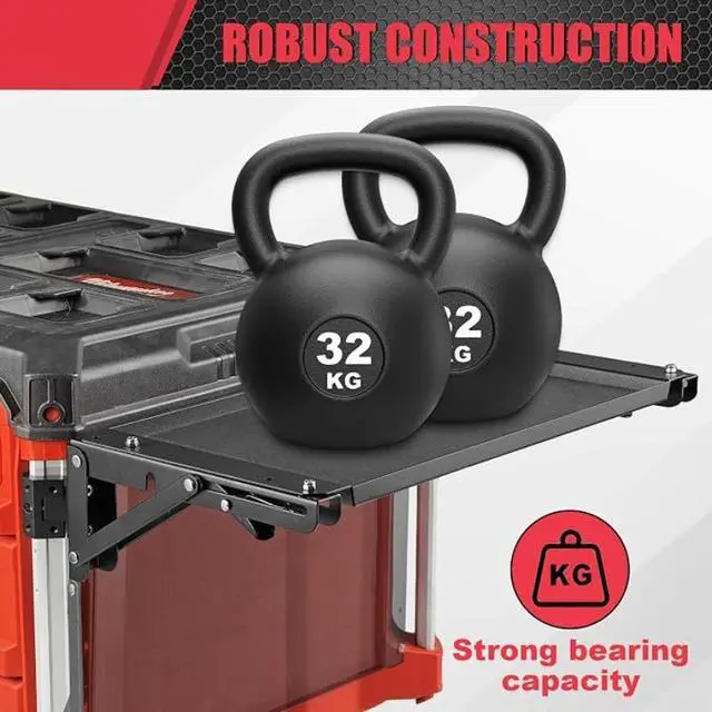 Alt view image 7 of 7 - Foldable Magnetic Side Mount Workbench Tray, No-Drill Installation Anti-Rust Heavy-Duty Tool Storage Holder for Garage Workshop Tools Organization
