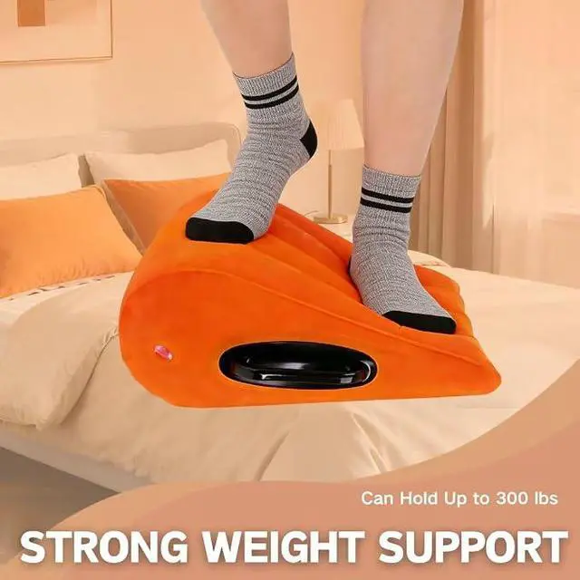 Alt view image 2 of 6 - Inflatable Positioning Wedge Pillow with Handles, Portable Body Support Cushion for Body Position, Relaxation & Support, Lightweight Inflatable Wedge Cushion for Home Use