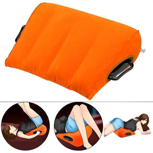 Alt view image 4 of 6 - Inflatable Positioning Wedge Pillow with Handles, Portable Body Support Cushion for Body Position, Relaxation & Support, Lightweight Inflatable Wedge Cushion for Home Use