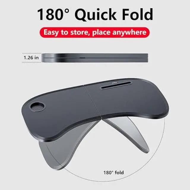 Alt view image 3 of 6 - Lightweight Portable 360-Degree Foldable Steering Wheel Car Table, Multifunctional Car Laptop Desktop, Car Dining Tray & Steering Wheel Storage Rack