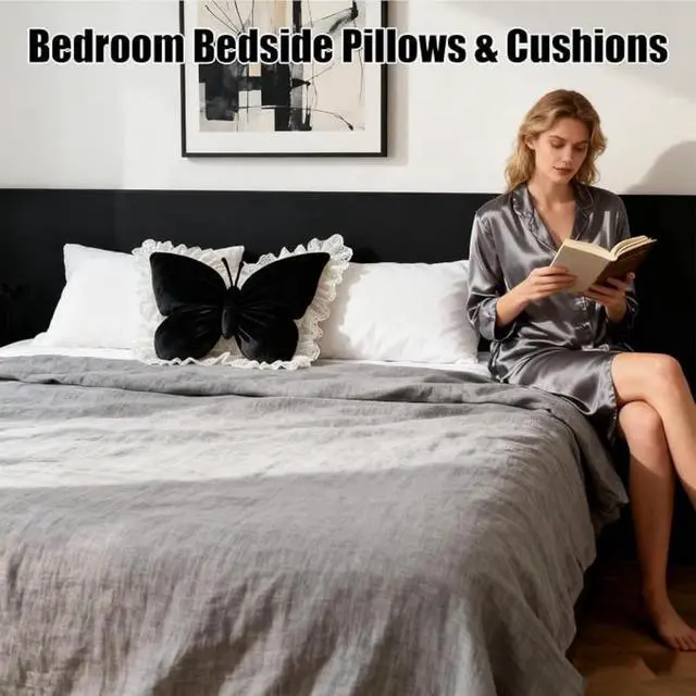 Alt view image 2 of 6 - Plush Butterfly-Shaped Throw Pillows, Soft Cute Decorative Cushions for Bedroom Sofa Decoration, Fun Stylish Home Furnishings, Premium Plush Gift Pillow
