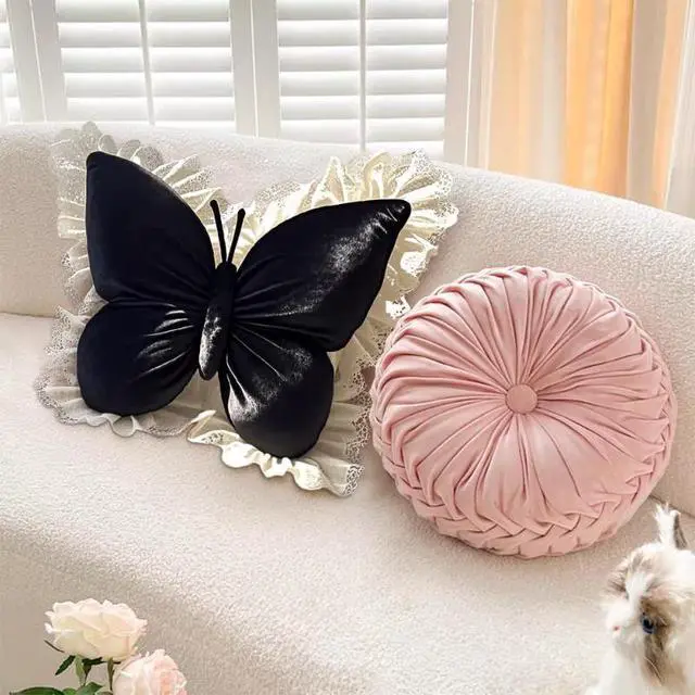 Alt view image 5 of 6 - Plush Butterfly-Shaped Throw Pillows, Soft Cute Decorative Cushions for Bedroom Sofa Decoration, Fun Stylish Home Furnishings, Premium Plush Gift Pillow