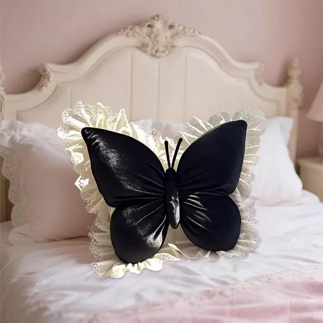 Alt view image 6 of 6 - Plush Butterfly-Shaped Throw Pillows, Soft Cute Decorative Cushions for Bedroom Sofa Decoration, Fun Stylish Home Furnishings, Premium Plush Gift Pillow