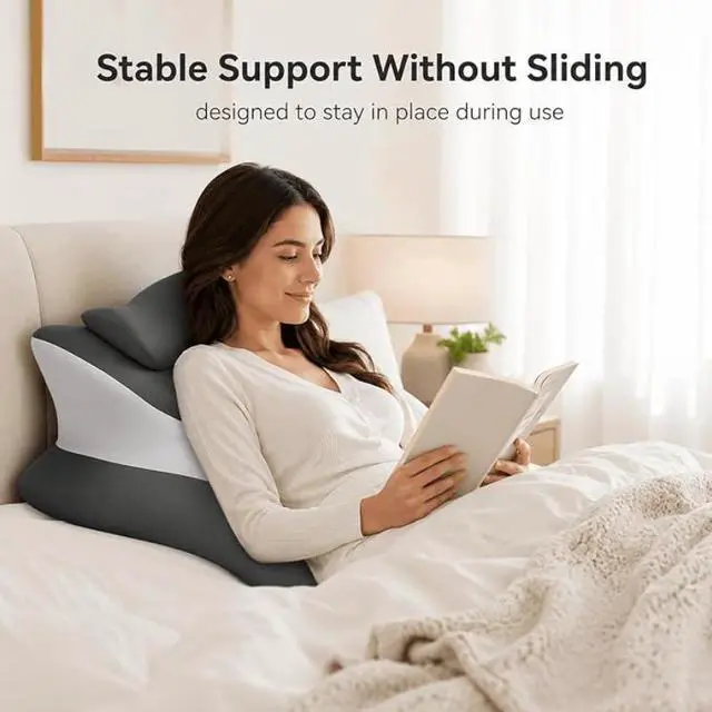 Main image of Memory Foam Multi-Functional Pillow Set with 1 Large Pillow & 1 Small Pillow, Ergonomic Stomach Sleeping Bed Pillow, Cool Breathable, Removable & Washable Pillow Cover