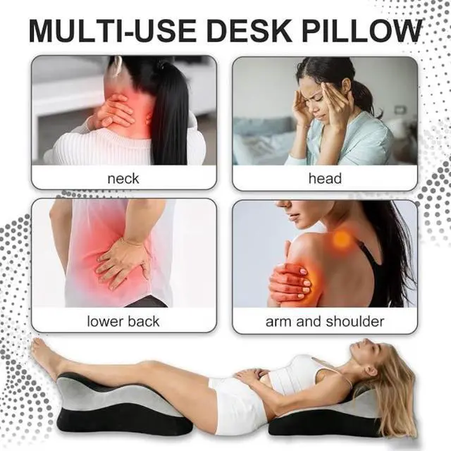 Alt view image 7 of 7 - Memory Foam Multi-Functional Pillow Set with 1 Large Pillow & 1 Small Pillow, Ergonomic Stomach Sleeping Bed Pillow, Cool Breathable, Removable & Washable Pillow Cover