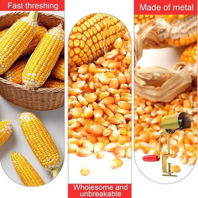 Alt view image 4 of 7 - Stainless Steel Corn Husker, Hand Crank Corn Cob Peeler and Thresher, Practical Corn Stripping Tool for Barbecue and Outdoor Cooking