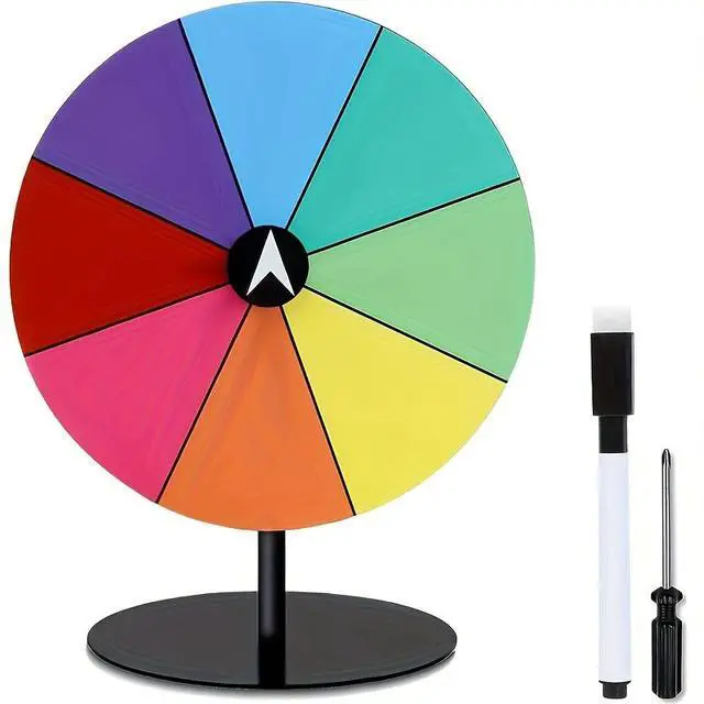 Alt view image 3 of 5 - Full-Metal Tabletop Spinning Prize Wheel, 8 Inch Portable Roulette Game Wheel, Ideal for Wedding, Birthday, Holiday, Graduation & Carnival Party Activities