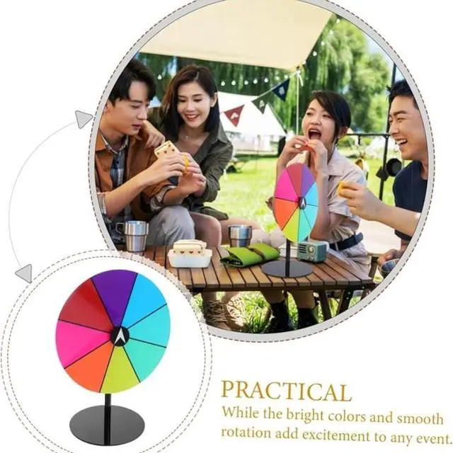 Alt view image 4 of 5 - Full-Metal Tabletop Spinning Prize Wheel, 8 Inch Portable Roulette Game Wheel, Ideal for Wedding, Birthday, Holiday, Graduation & Carnival Party Activities