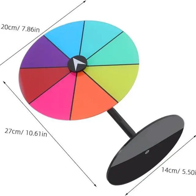 Alt view image 5 of 5 - Full-Metal Tabletop Spinning Prize Wheel, 8 Inch Portable Roulette Game Wheel, Ideal for Wedding, Birthday, Holiday, Graduation & Carnival Party Activities