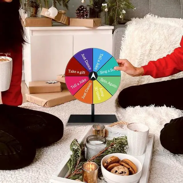 Alt view image 2 of 5 - Full-Metal Tabletop Spinning Prize Wheel, 8 Inch Portable Roulette Game Wheel, Ideal for Wedding, Birthday, Holiday, Graduation & Carnival Party Activities