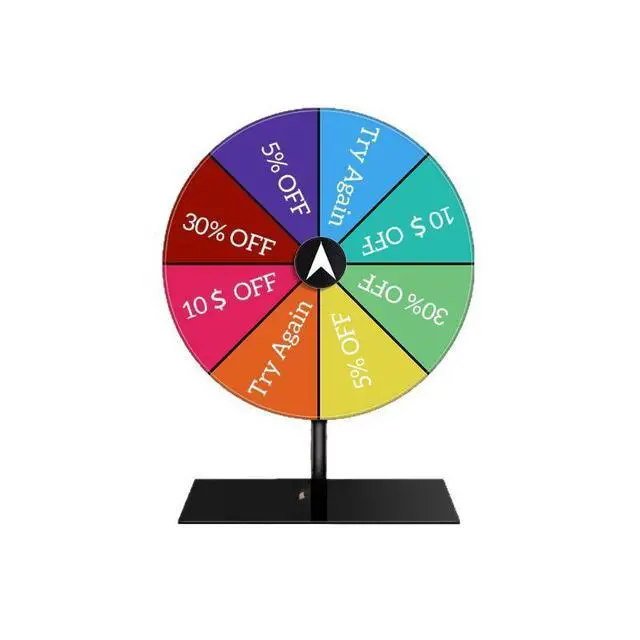 Alt view image 3 of 5 - Full-Metal Tabletop Spinning Prize Wheel, 8 Inch Portable Roulette Game Wheel, Ideal for Wedding, Birthday, Holiday, Graduation & Carnival Party Activities