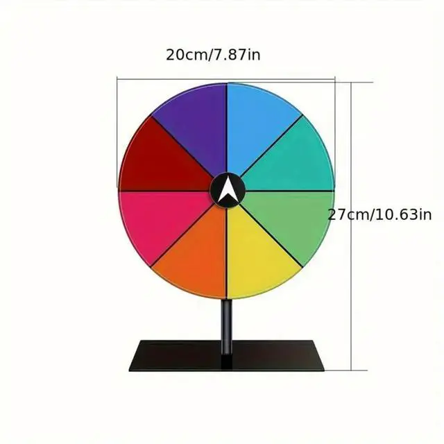 Alt view image 4 of 5 - Full-Metal Tabletop Spinning Prize Wheel, 8 Inch Portable Roulette Game Wheel, Ideal for Wedding, Birthday, Holiday, Graduation & Carnival Party Activities