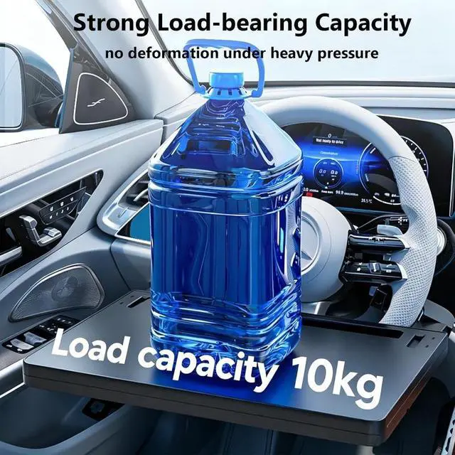 Alt view image 6 of 7 - 4-in-1 Large Car Steering Wheel Desk, Durable PC Vehicle Tray with Laptop Stand, Tablet Slot and Dual Drink Holders, Multifunctional Car Seat Work Table