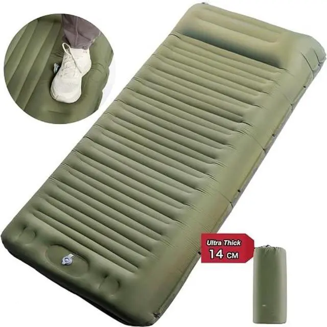 Alt view image 4 of 7 - Upgraded 5.51 Inch Self-Inflating Camping Pad with Built-in Pump, Ultra Light Inflatable Sleeping Mat, Compact Streamlined Camping Bed for Camping, Backpacking, Hiking, Ideal Gear for Solo Campers